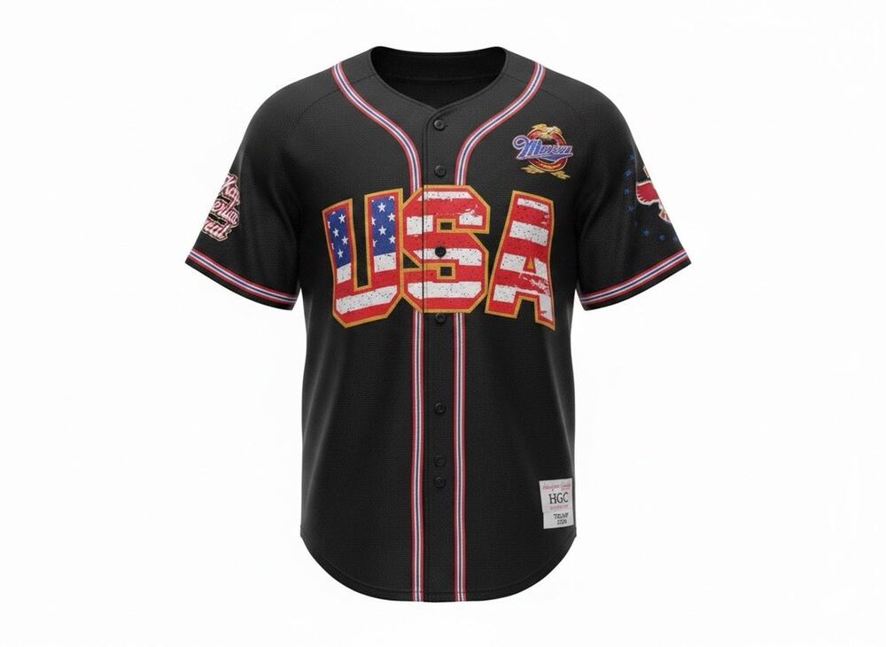 TRUMP USA #45 Headgear Classics Baseball Jersey ~New With Tags. MAGA. 250 Large